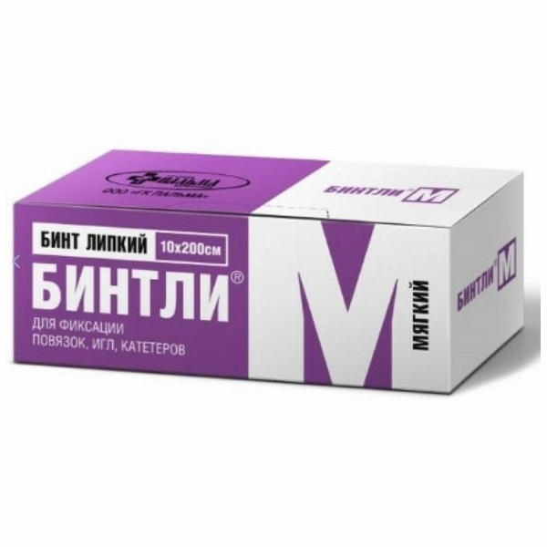 Бинтли-м бинт липкий нетканый для фиксации повязок 10x200 см/мягкий